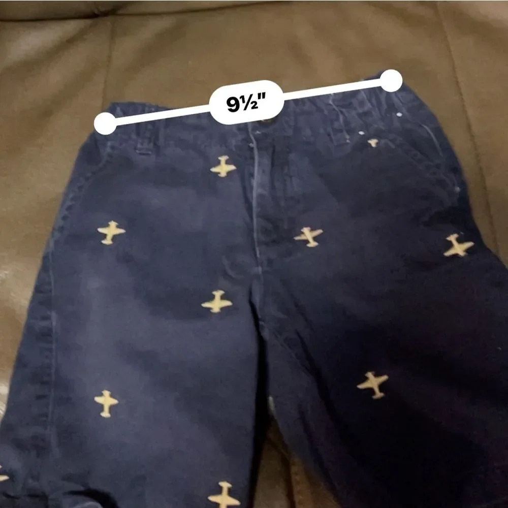 Boys Gymboree Shorts Size 6 Blue with Airplane Pattern